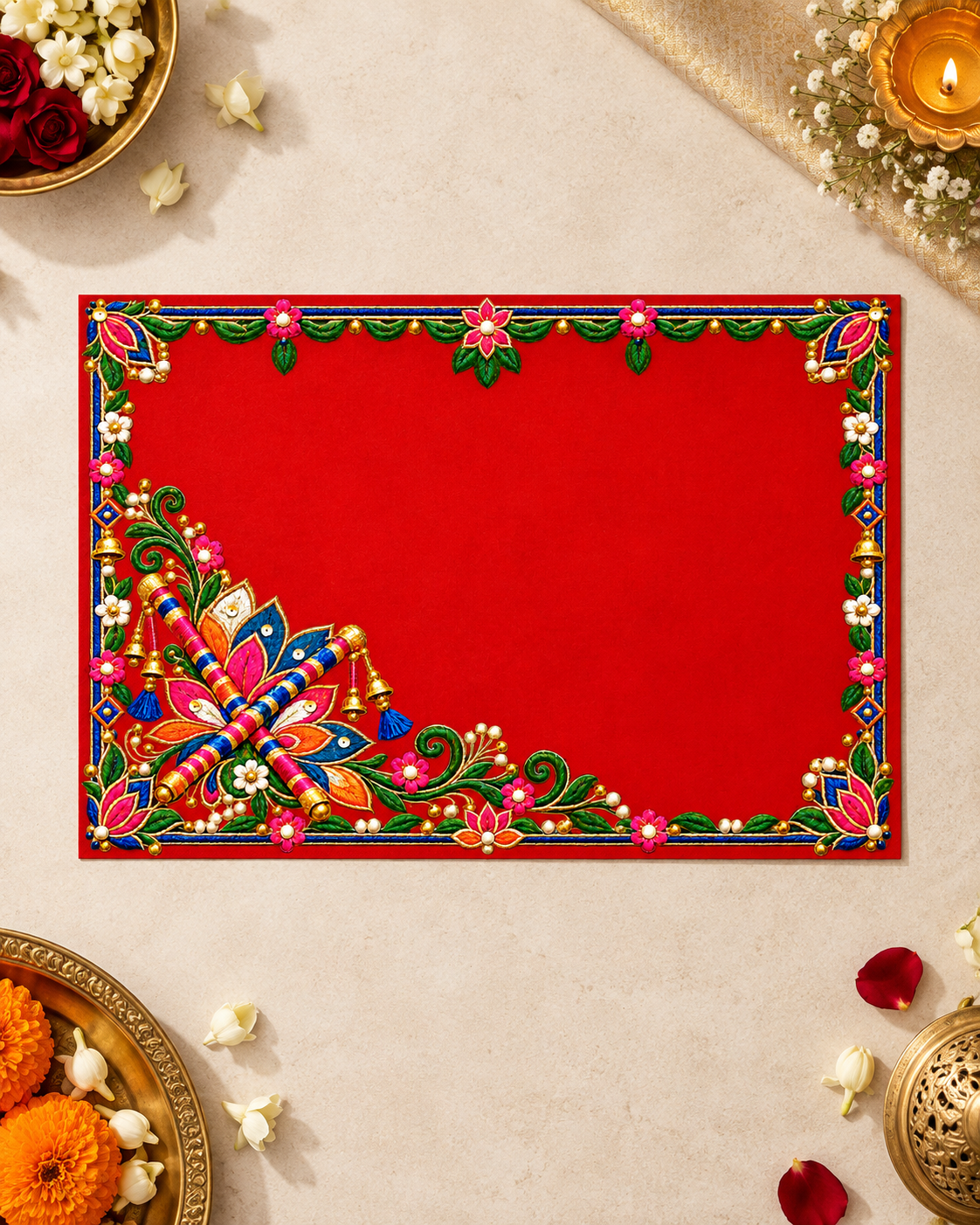 Embroidery Print Velvet Aasan