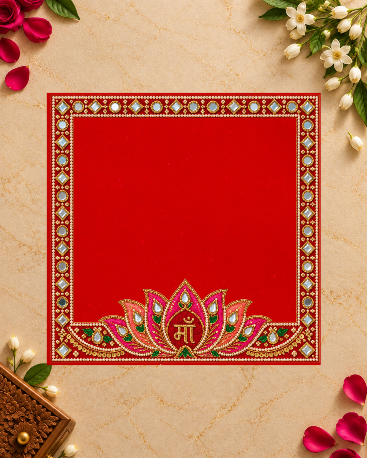 Embroidery Print Velvet Aasan