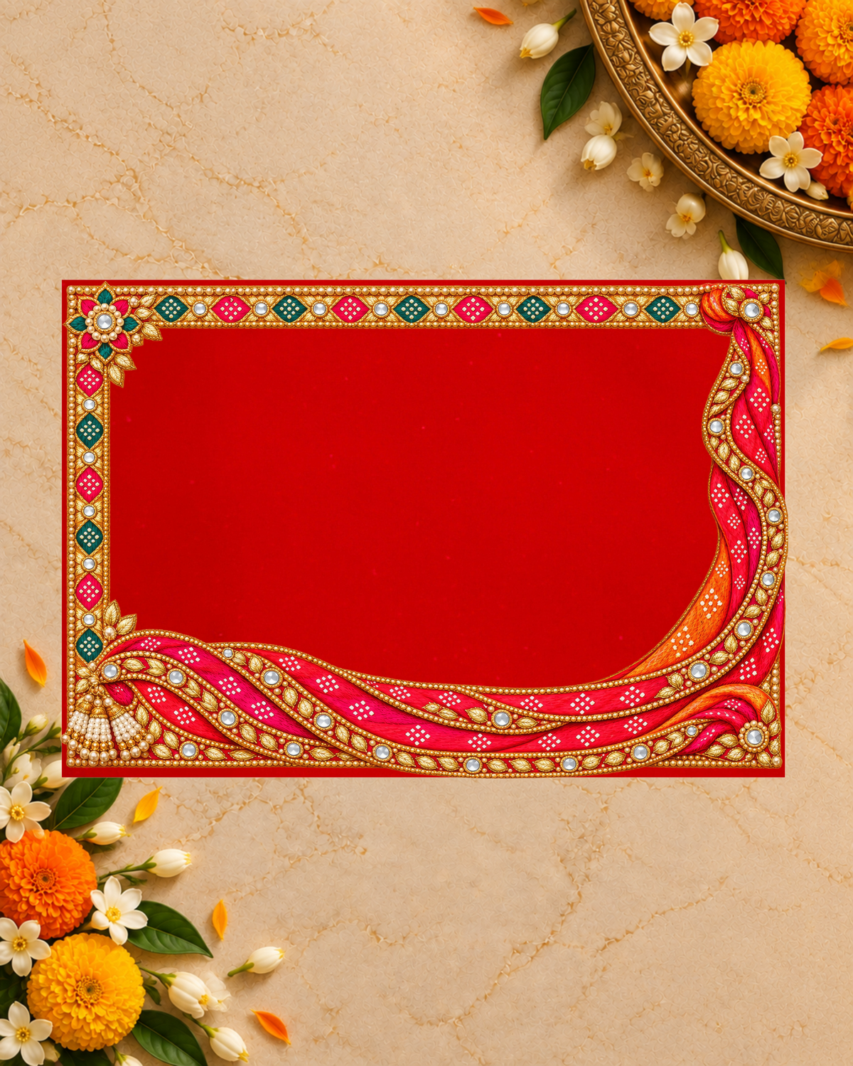 Embroidery Print Velvet Aasan