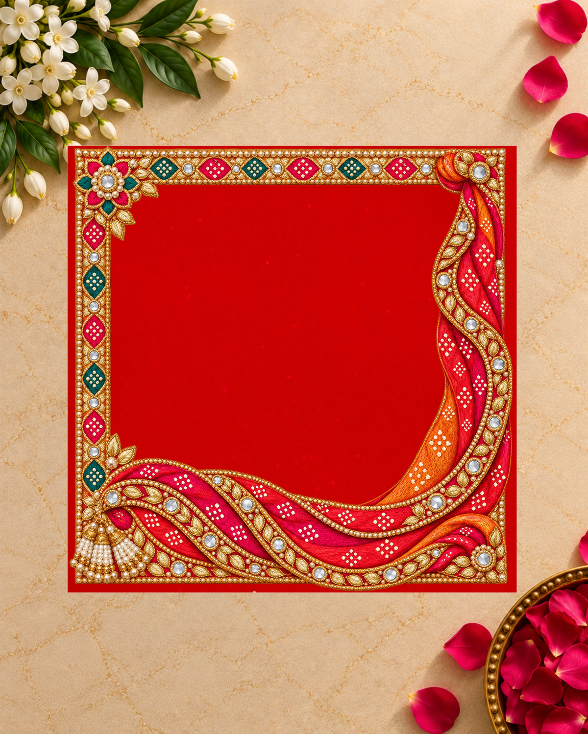 Embroidery Print Velvet Aasan
