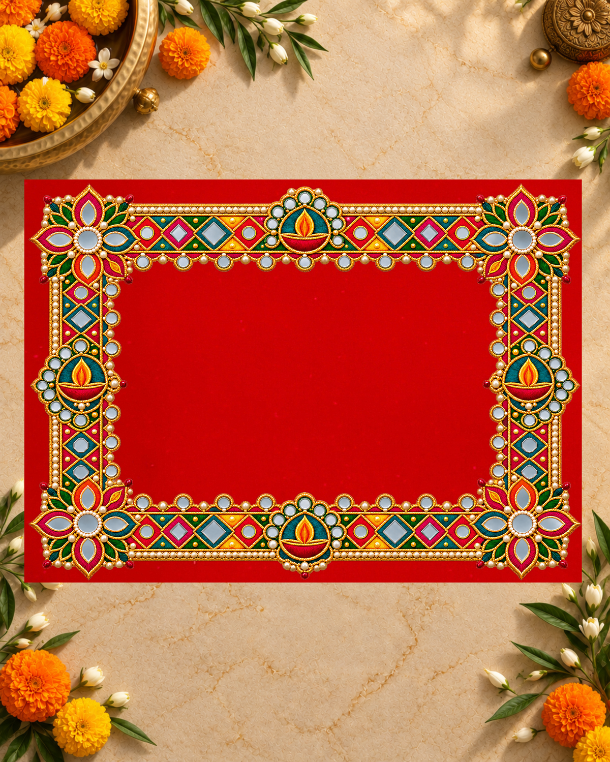 Embroidery Print Velvet Aasan