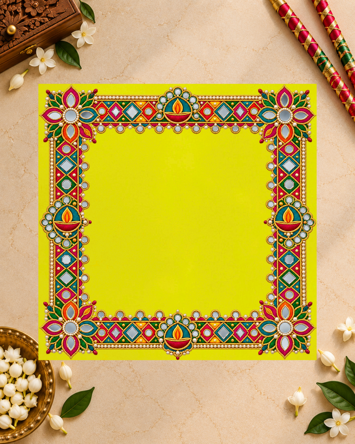 Embroidery Print Velvet Aasan