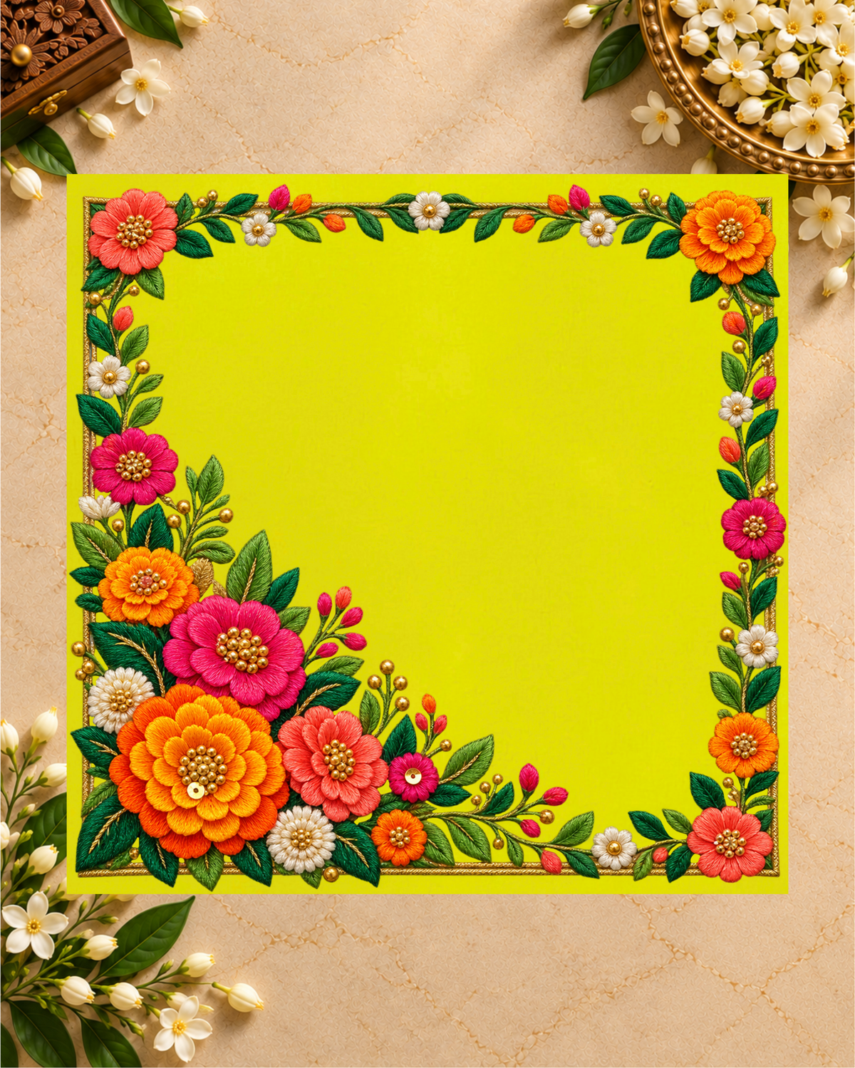 Embroidery Print Velvet Aasan