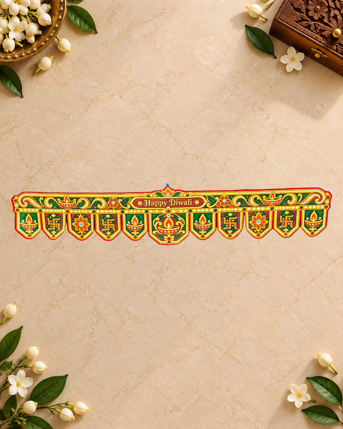 Embroidery Print Velvet Toran