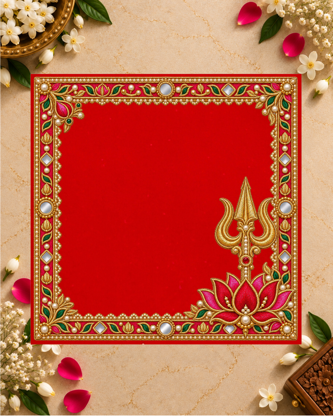 Embroidery Print Velvet Aasan