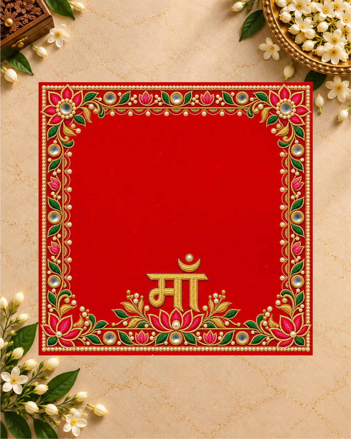 Embroidery Print Velvet Aasan
