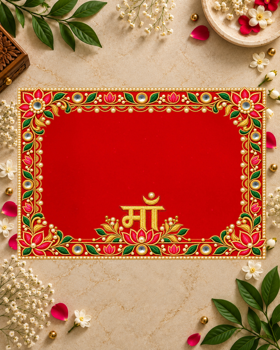 Embroidery Print Velvet Aasan