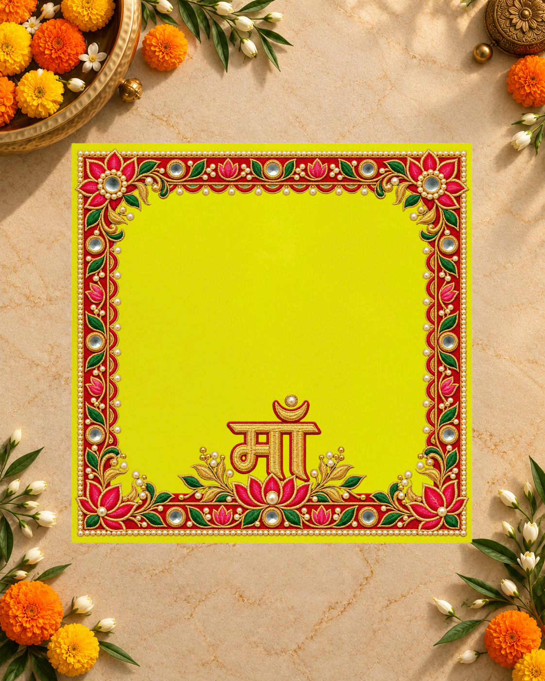 Embroidery Print Velvet Aasan