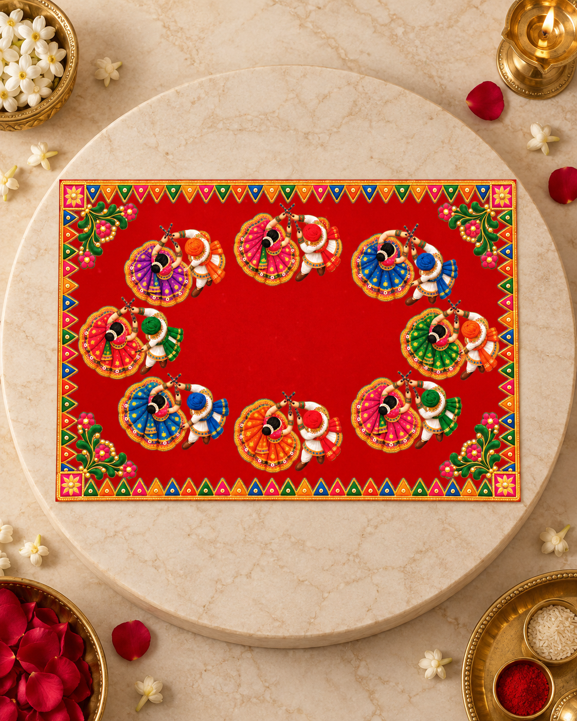 Embroidery Print Velvet Aasan