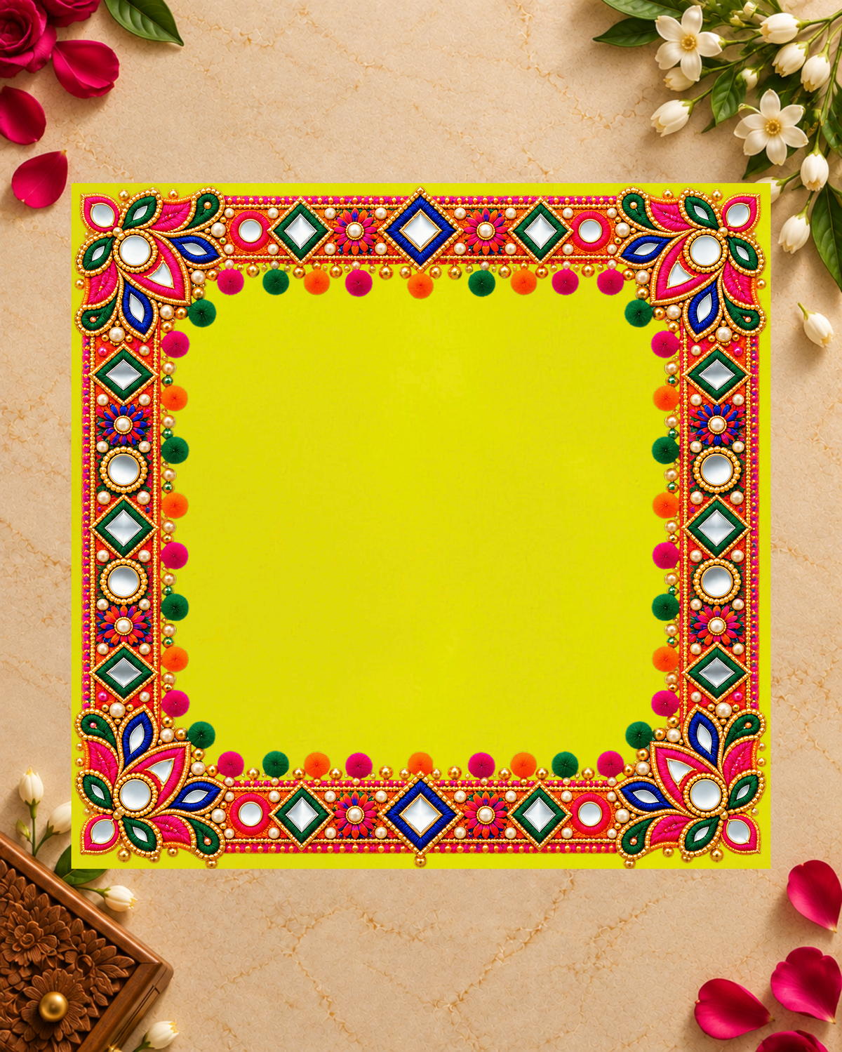 Embroidery Print Velvet Aasan