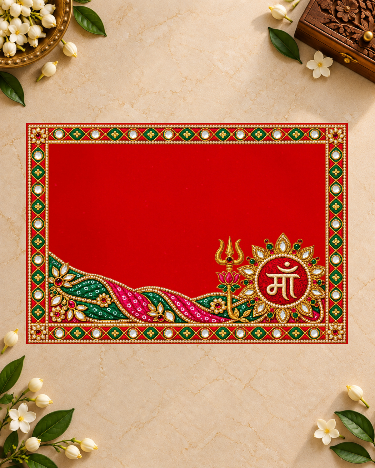 Embroidery Print Velvet Aasan