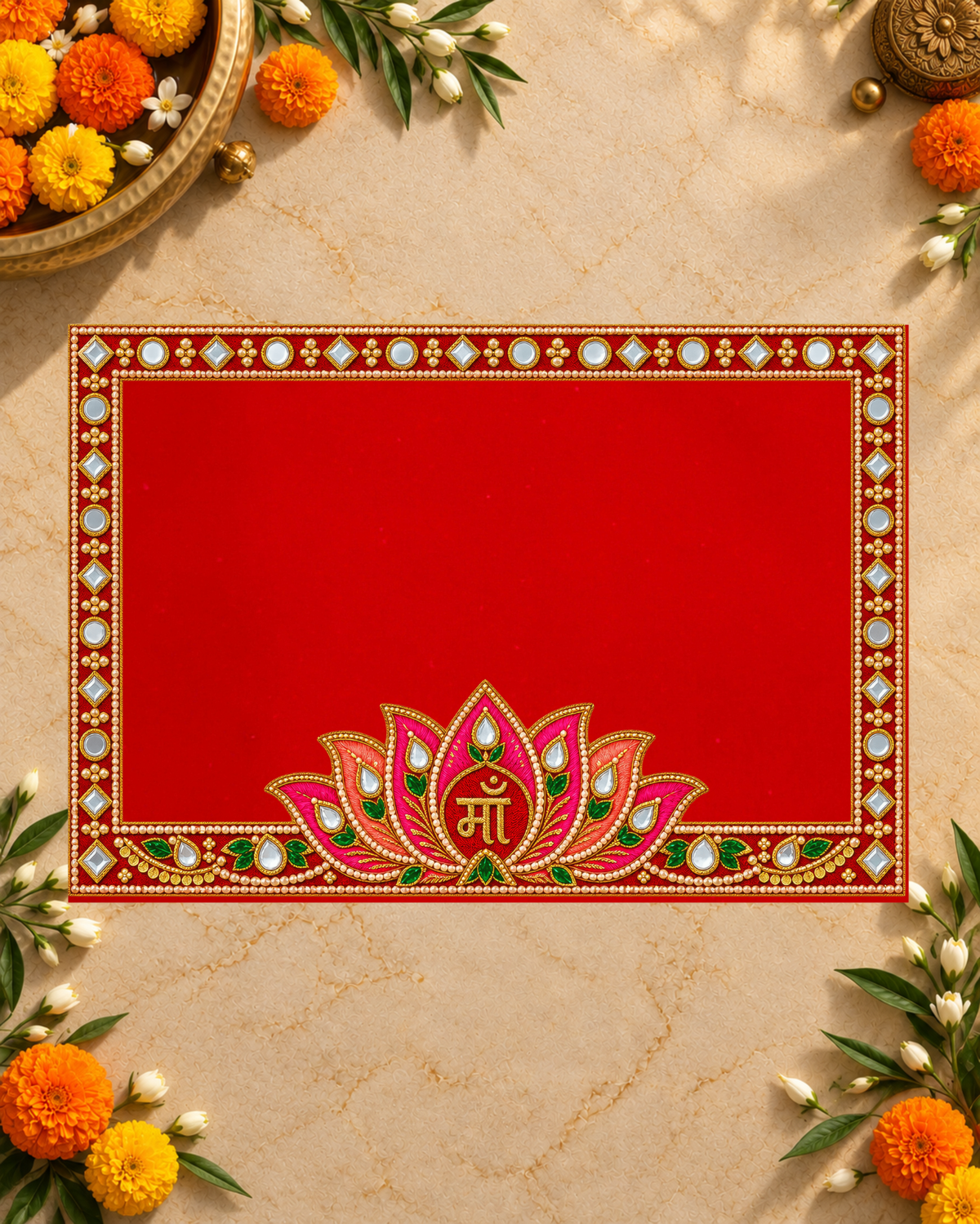 Embroidery Print Velvet Aasan