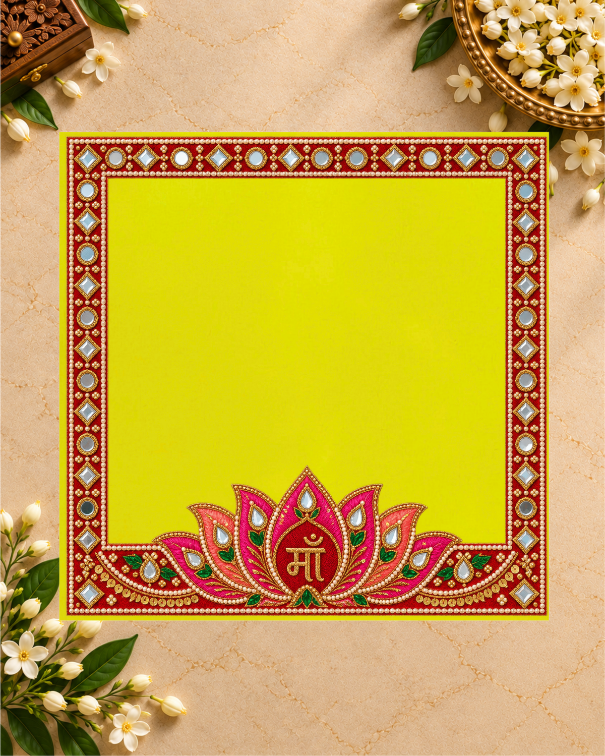 Embroidery Print Velvet Aasan