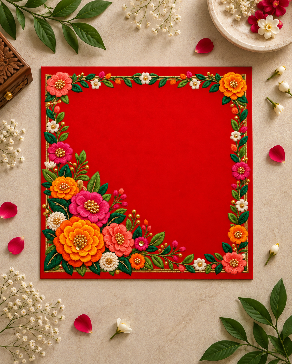 Embroidery Print Velvet Aasan
