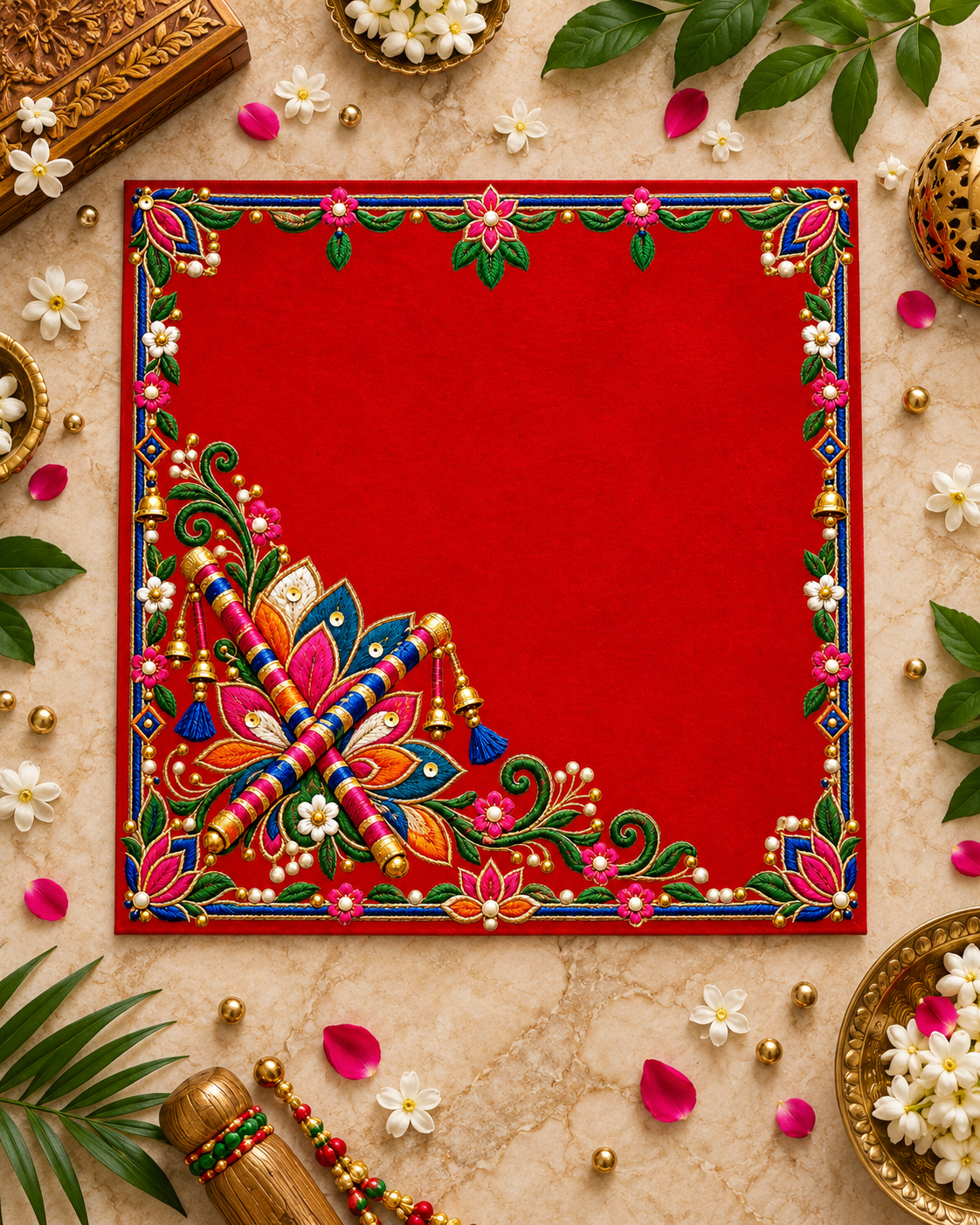 Embroidery Print Velvet Aasan