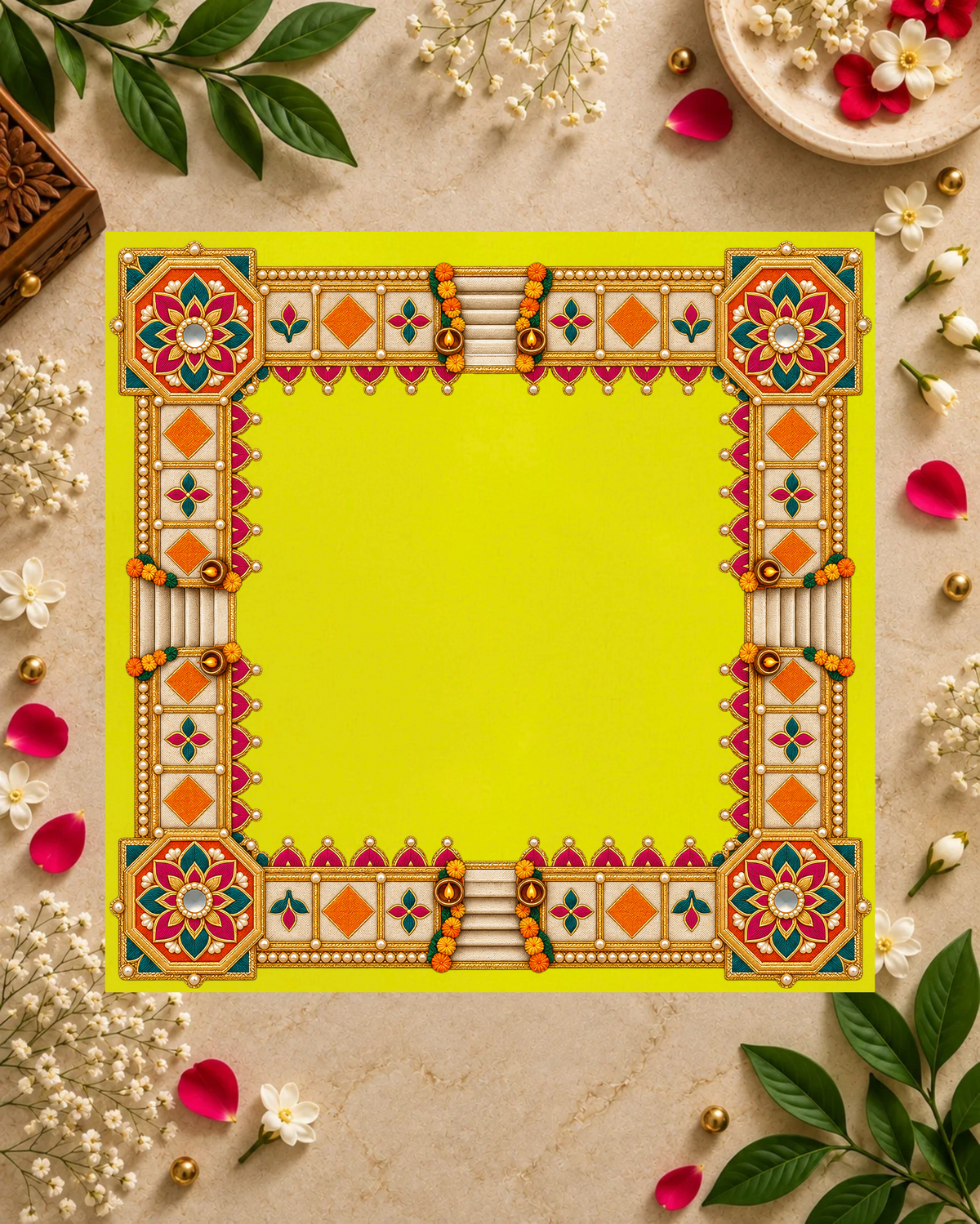 Embroidery Print Velvet Aasan