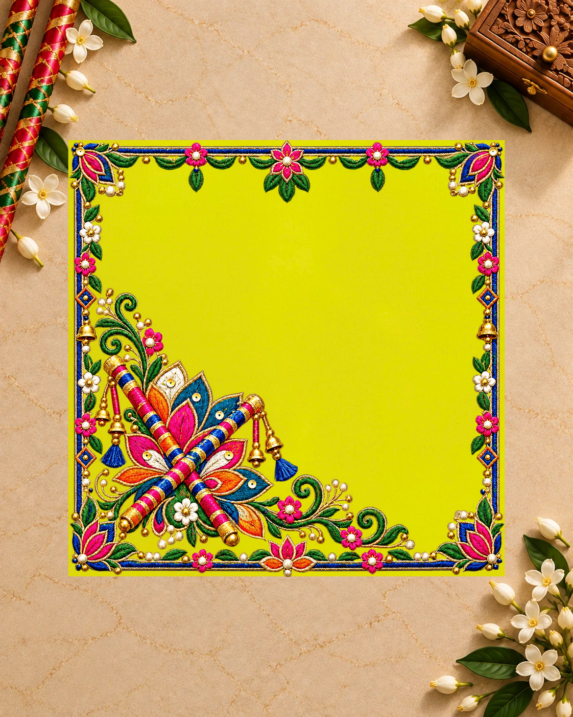 Embroidery Print Velvet Aasan